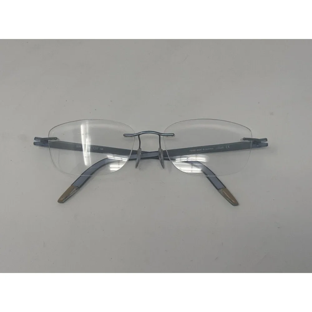 Silhouette 5379 6056 Blue Rimless Eyeglass Frames 40-17-130 Austria Authentic
